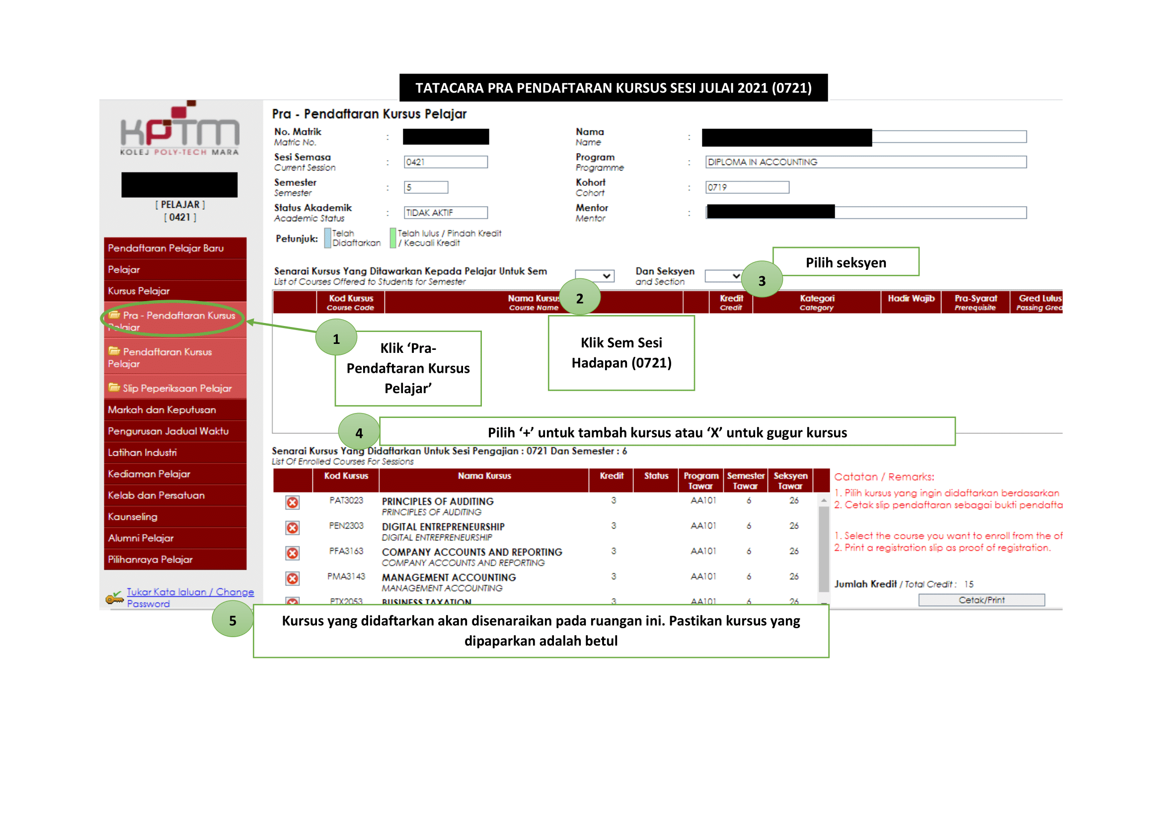 Tatacara Pengesahan Kursus Spmp Sesi Jul 2021 Kolej Poly Tech Mara Kampus Bangi