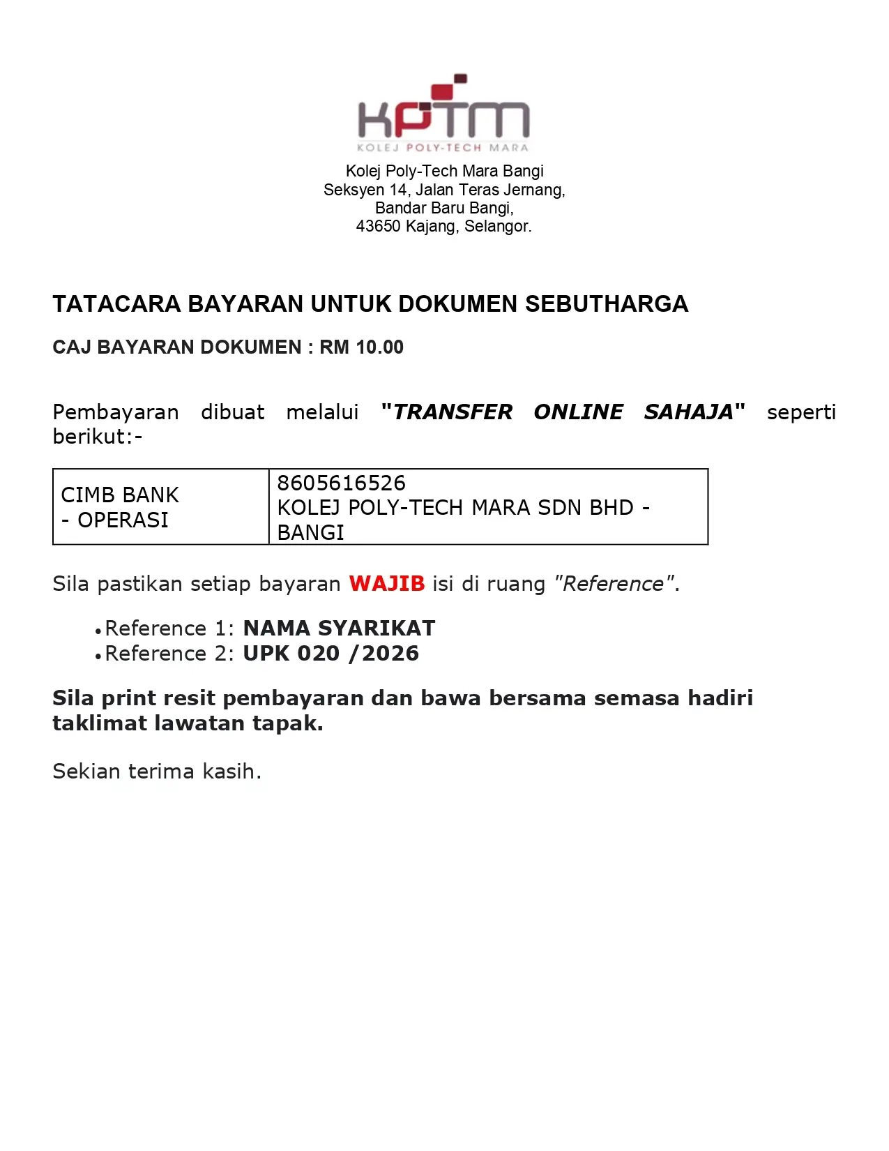 UPK020 - MEMBEKAL DAN MENGHANTAR PERALATAN SUKAN UNTUK KEGUNAAN KEPERLUAN KURSUS DI JABATAN SUKAN & REKREASI KPTM BANGI_page-0002 (1)