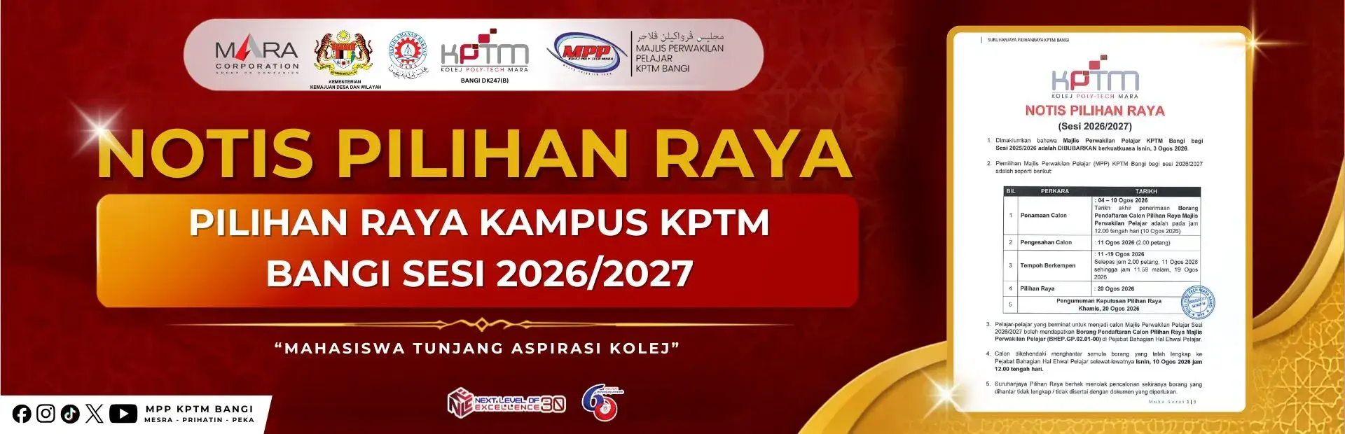 Notis Pilihan Raya MPP Sesi 2026 l 2027